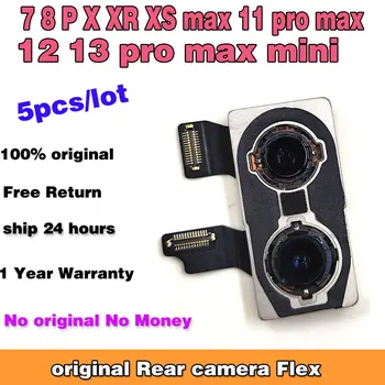 5 szt./lot Oryginalna Tylna kamera dla iPhone X XR XS max Kamera główna Dla iPhone 7 8 plus 11 12 13 pro max mini aparat Tylny Elastyczny przewód