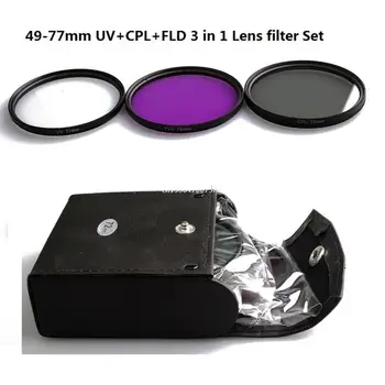UV + CPL + FLD 3 w 1 Zestaw filtrów na obiektyw z torbą do przechowywania dla większości lustrzanek cyfrowych Bezpośrednia dostawa 2